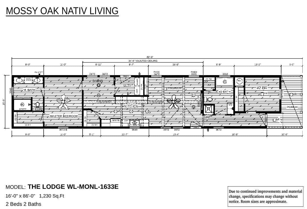 The lodge e floor plan home features